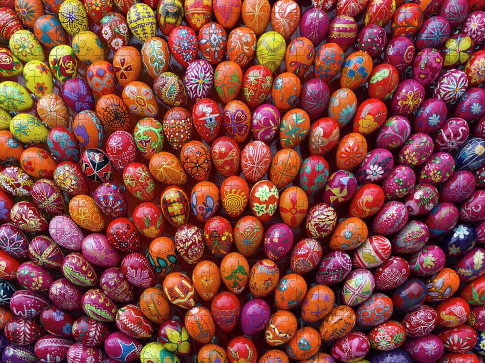 In A Row Jigsaw Puzzle featuring the photograph Ukrainian Painted Eggs by Esslingerphoto.com