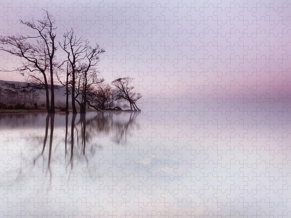 Landscape Jigsaw Puzzle featuring the photograph Ullswater Mist at Sunrise by Anita Nicholson