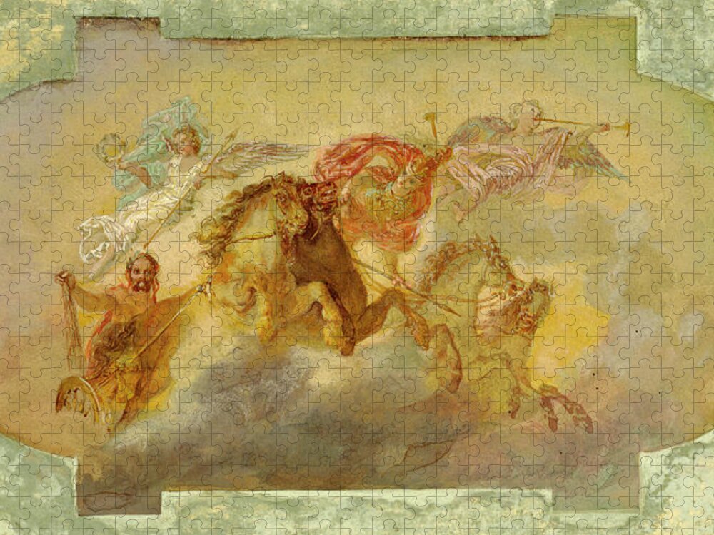  Jigsaw Puzzle featuring the drawing Unidentified Ceiling Design by George Herzog