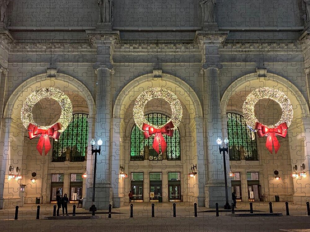 Union Station Jigsaw Puzzle featuring the photograph Union Station Holiday by Lora J Wilson
