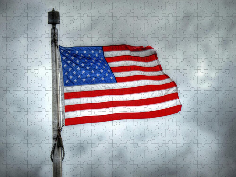 Us Flag Jigsaw Puzzle featuring the photograph U.S. Flag by Debra Kewley