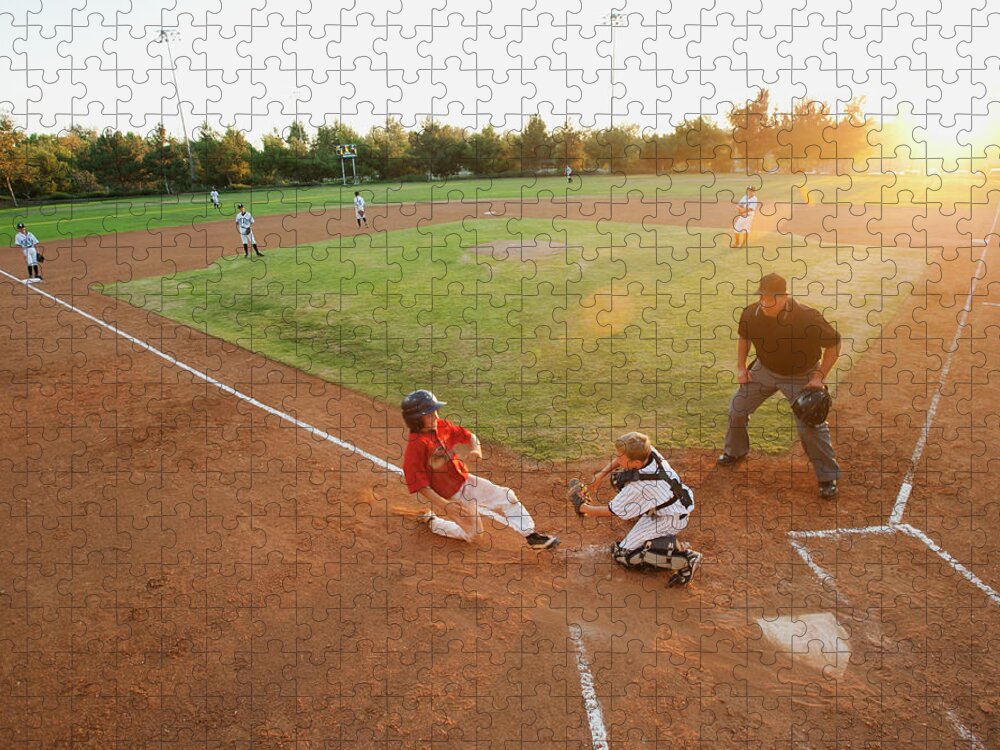 Mature Adult Jigsaw Puzzle featuring the photograph Usa, California, Ladera Ranch, Boys by Erik Isakson