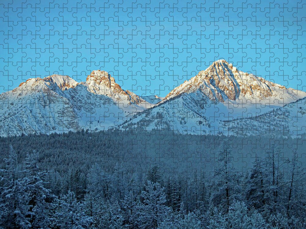 Scenics Jigsaw Puzzle featuring the photograph Usa, Idaho, Sawtooth Mountains by Karl Weatherly