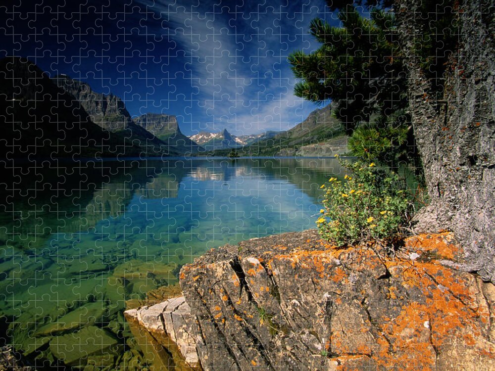 Scenics Jigsaw Puzzle featuring the photograph Usa, Montana, Glacier Np, Lake St by Art Wolfe