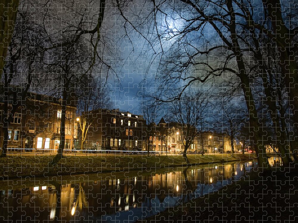 Netherlands Jigsaw Puzzle featuring the photograph Utrecht By Night by Jan Zoetekouw Photography