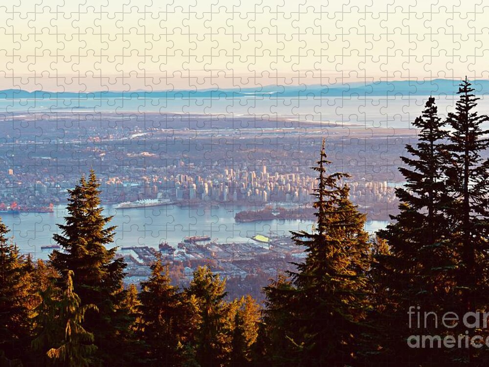 Cityscape Jigsaw Puzzle featuring the photograph Vancouver Vista From The Top by Gary F Richards