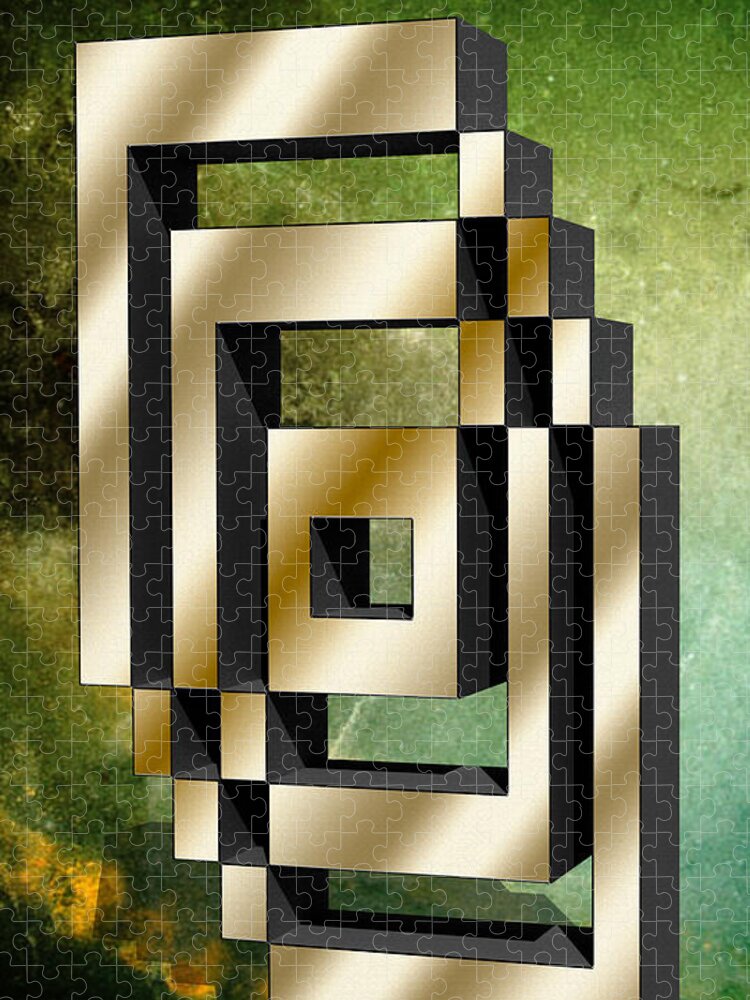 Staley Jigsaw Puzzle featuring the digital art Vertical Design 6 by Chuck Staley