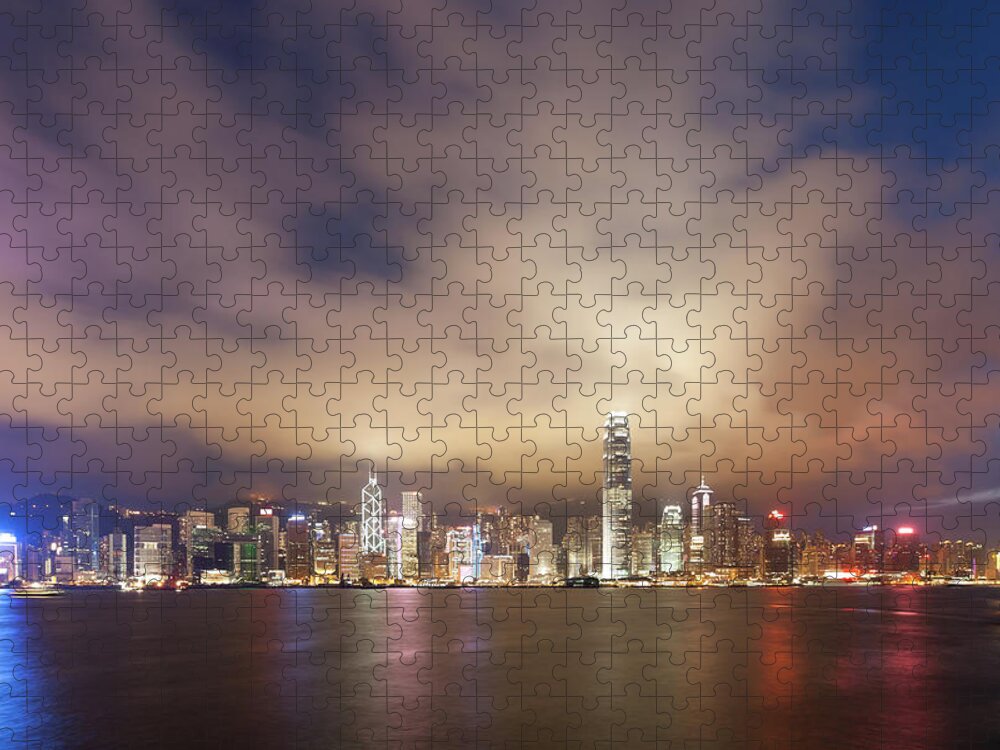 Chinese Culture Jigsaw Puzzle featuring the photograph Victoria Harbour Of Hongkong by Thirty three