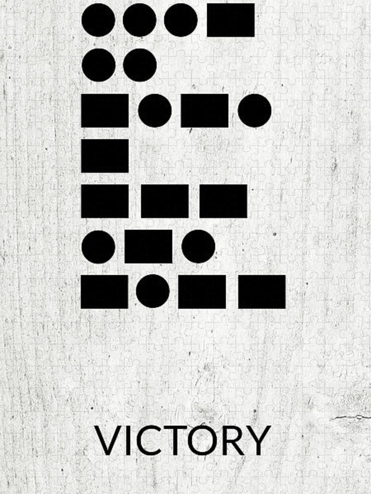 Victory Jigsaw Puzzle featuring the digital art Victory Morse Code 2- Art by Linda Woods by Linda Woods