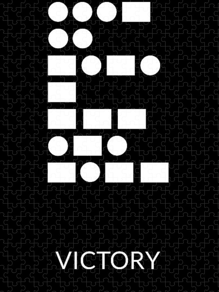 Victory Jigsaw Puzzle featuring the digital art Victory Morse Code- Art by Linda Woods by Linda Woods