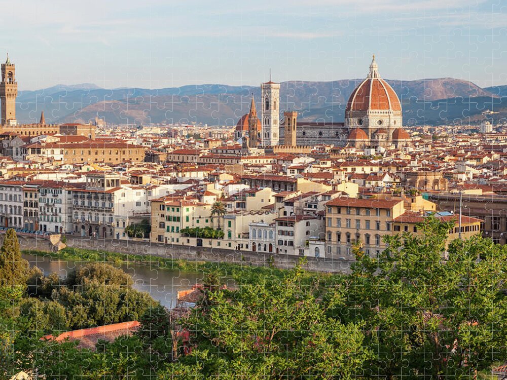 Treetop Jigsaw Puzzle featuring the photograph View Of Florence, Tuscany, Italy by Peter Adams