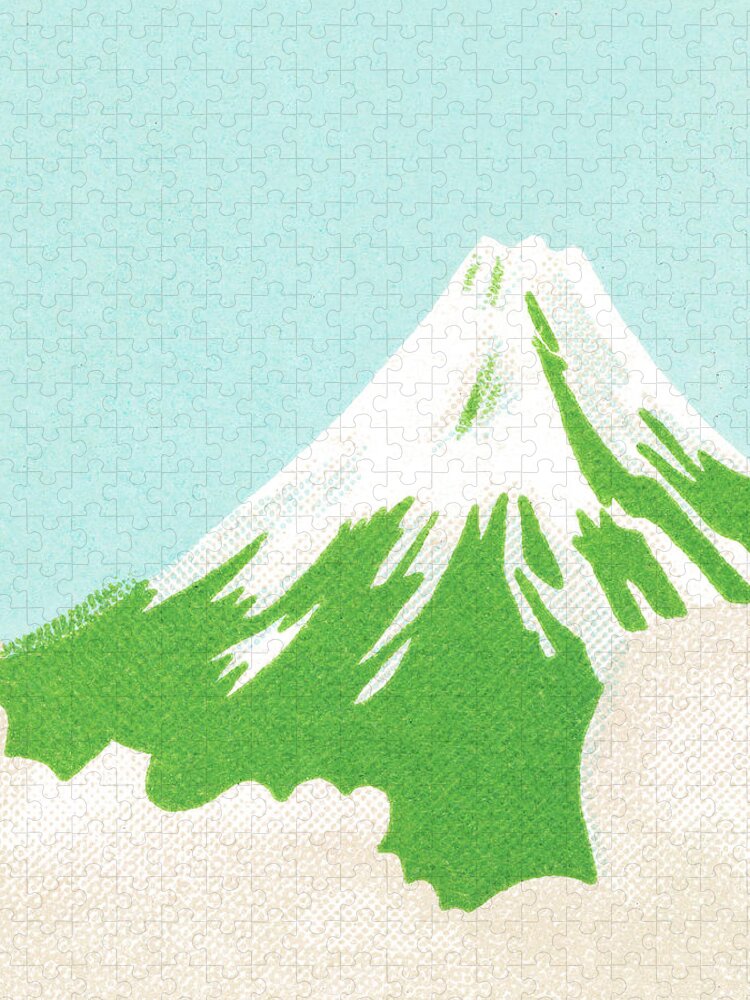 Altitude Jigsaw Puzzle featuring the drawing Volcano by CSA Images