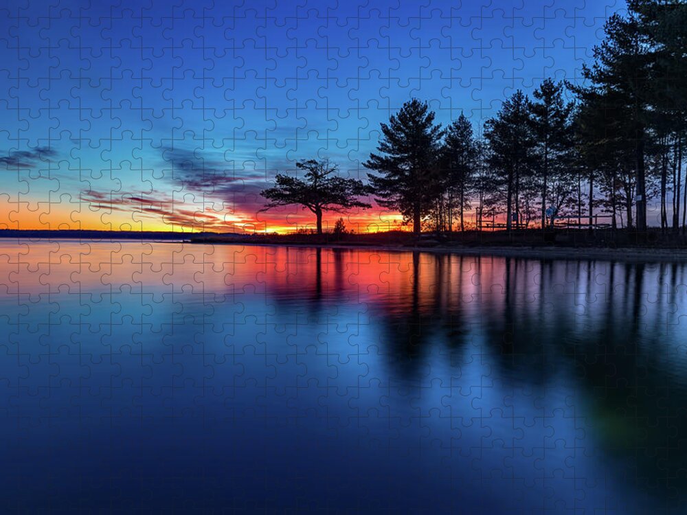 Landscape Jigsaw Puzzle featuring the photograph Wading for Sunrise by Joe Holley