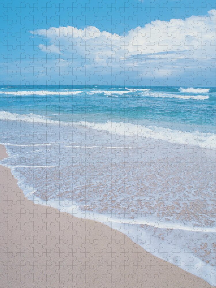 Water's Edge Jigsaw Puzzle featuring the photograph Waimea Bay, Oahu, Hawaiian Islands by Digital Vision.