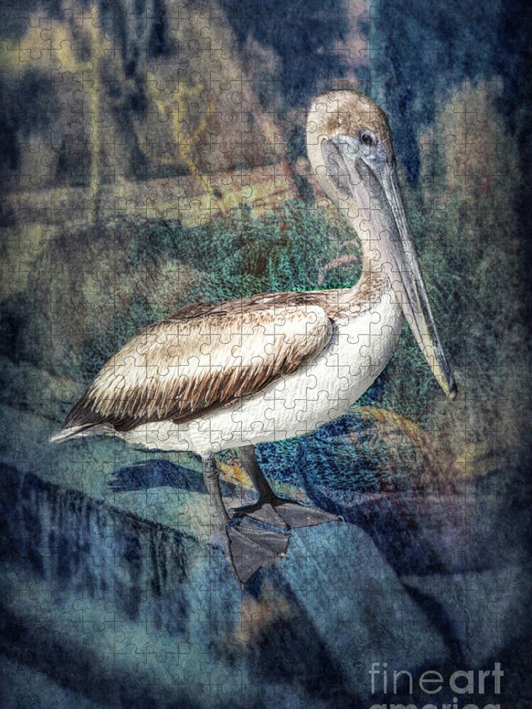 Pelican Jigsaw Puzzle featuring the photograph Waiting and Watching by Lynn Sprowl