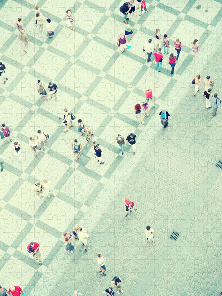Pedestrian Jigsaw Puzzle featuring the photograph Walking People by Carlo A
