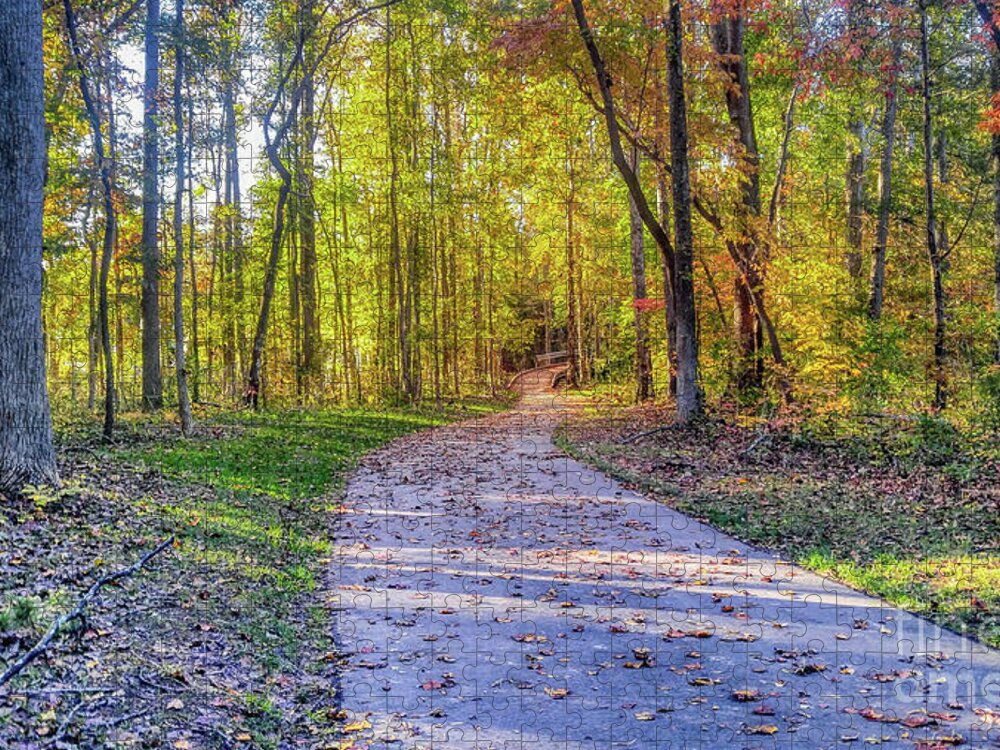 Fall Jigsaw Puzzle featuring the photograph Walking the Greenway by Amy Dundon