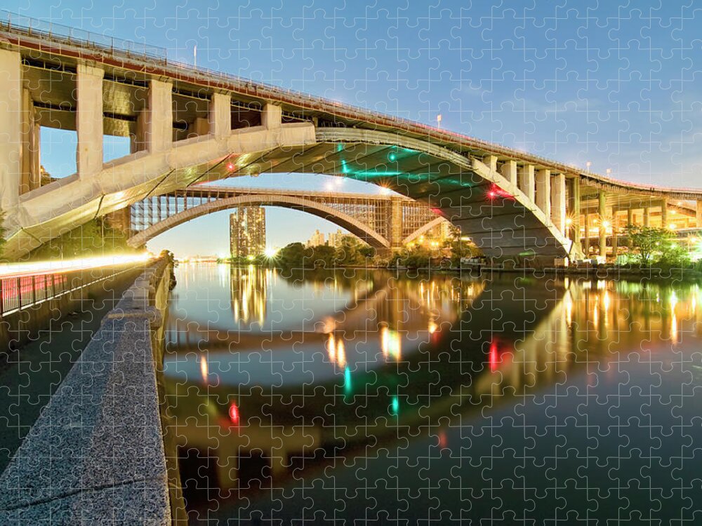 Built Structure Jigsaw Puzzle featuring the photograph Washington Bridge by Photography By Steve Kelley Aka Mudpig