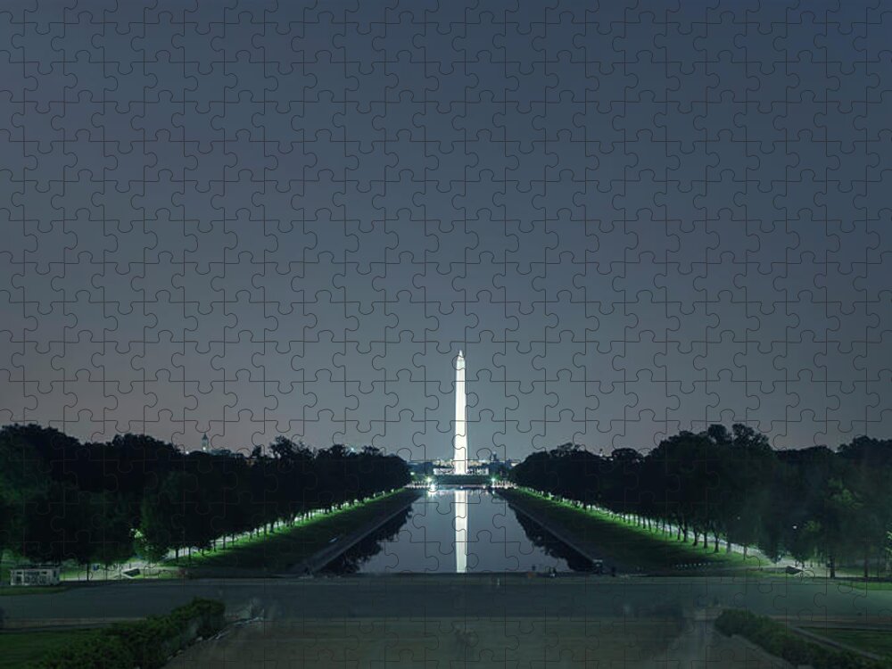 Washington Monument Jigsaw Puzzle featuring the photograph Washington Monument from Lincoln Memorial No. 2 by Belinda Greb