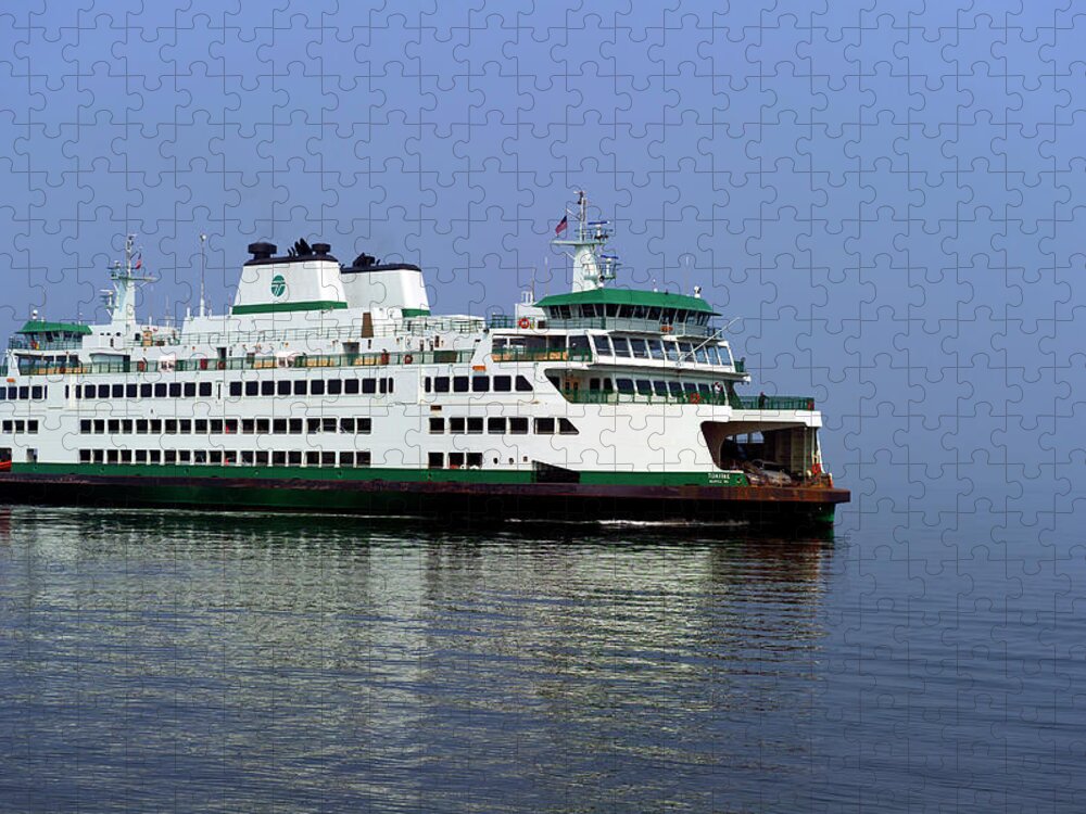 Washington Jigsaw Puzzle featuring the photograph Washington State Ferry at Mukilteo by Gary Langley