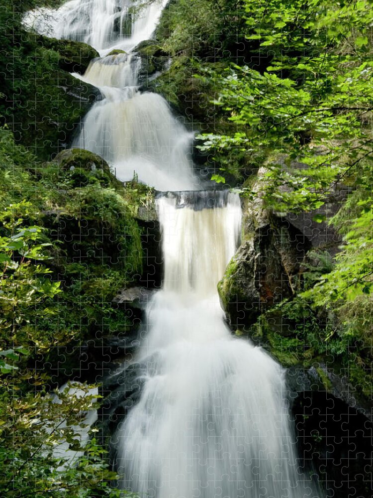 Scenics Jigsaw Puzzle featuring the photograph Waterfall Near Triberg Black Forest by Pidjoe