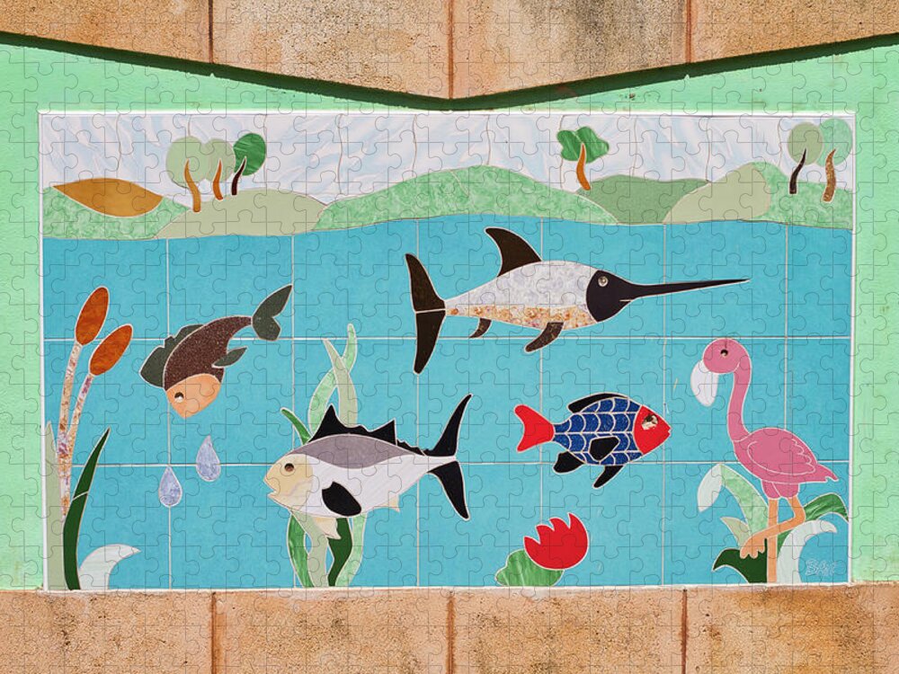 Fish Jigsaw Puzzle featuring the photograph Watkin Park Fish Mural by Paul Rebmann