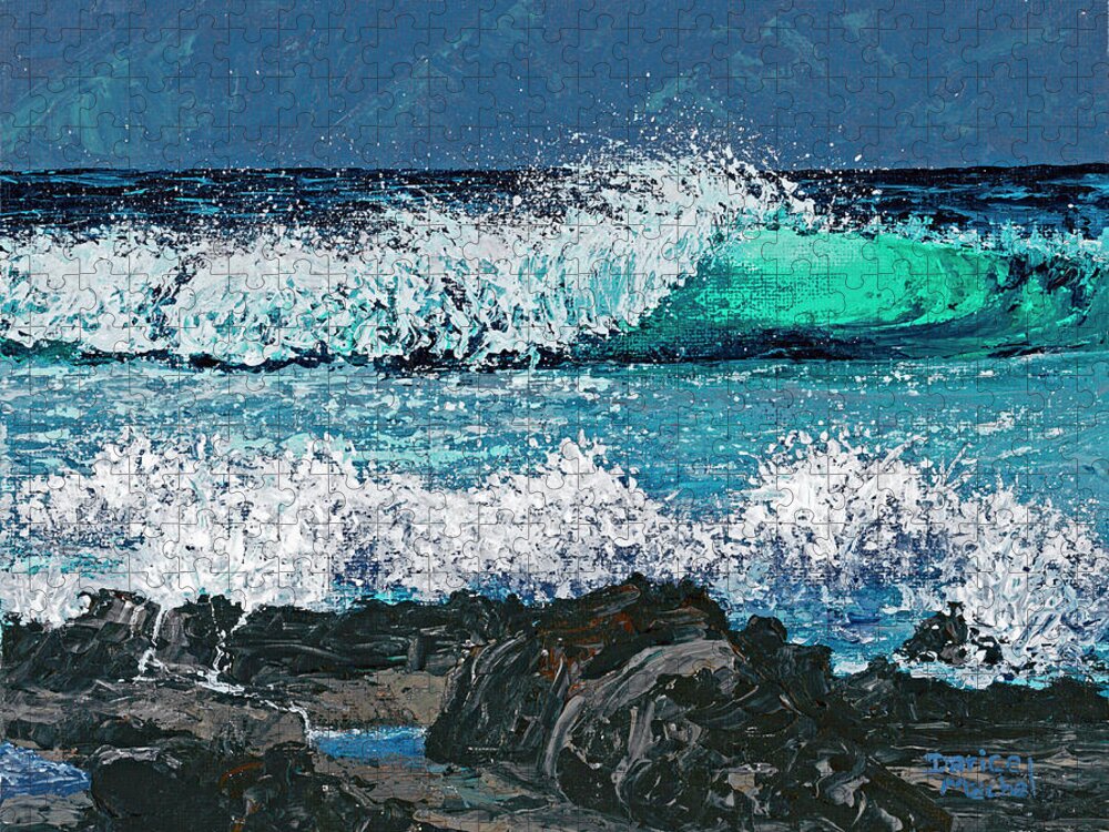 Seascape Jigsaw Puzzle featuring the painting Waves On Napili Bay by Darice Machel McGuire