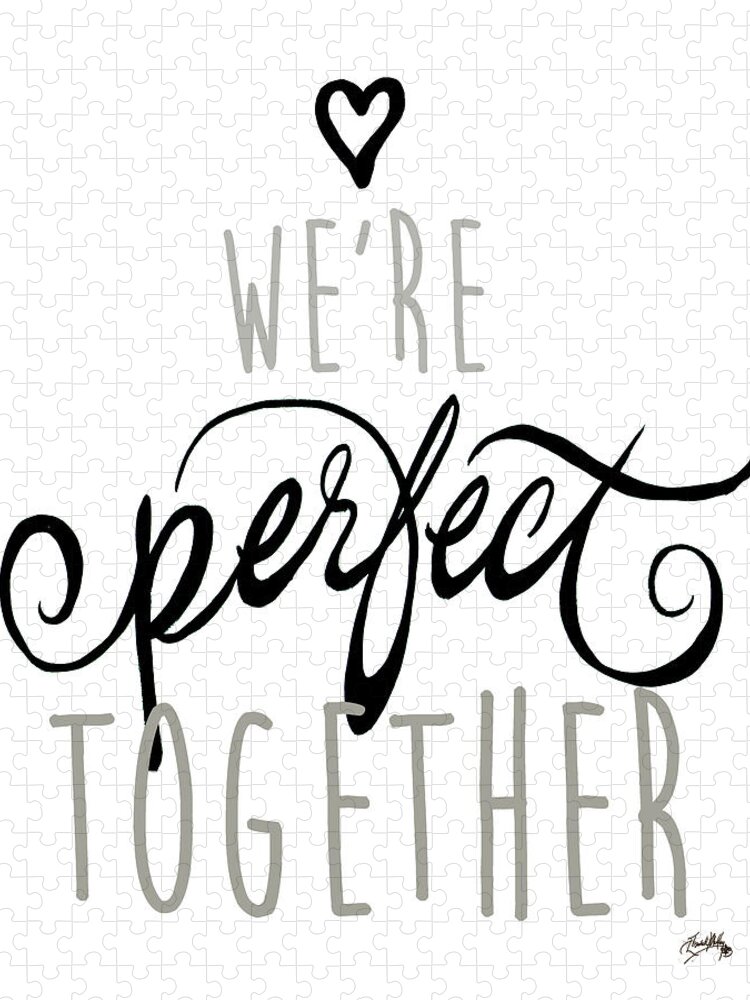 Perfect Jigsaw Puzzle featuring the mixed media We're Perfect Together by Elizabeth Medley
