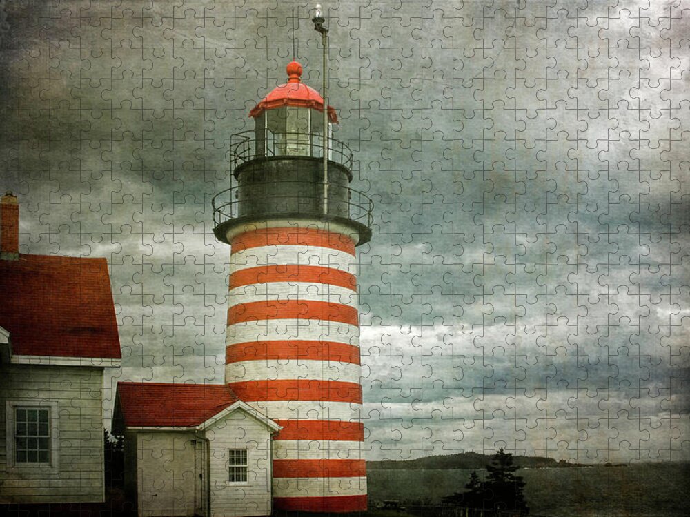 West Quoddy Head Lighthouse Jigsaw Puzzle featuring the photograph West Quoddy Head Lighthouse 2 by Cindi Ressler