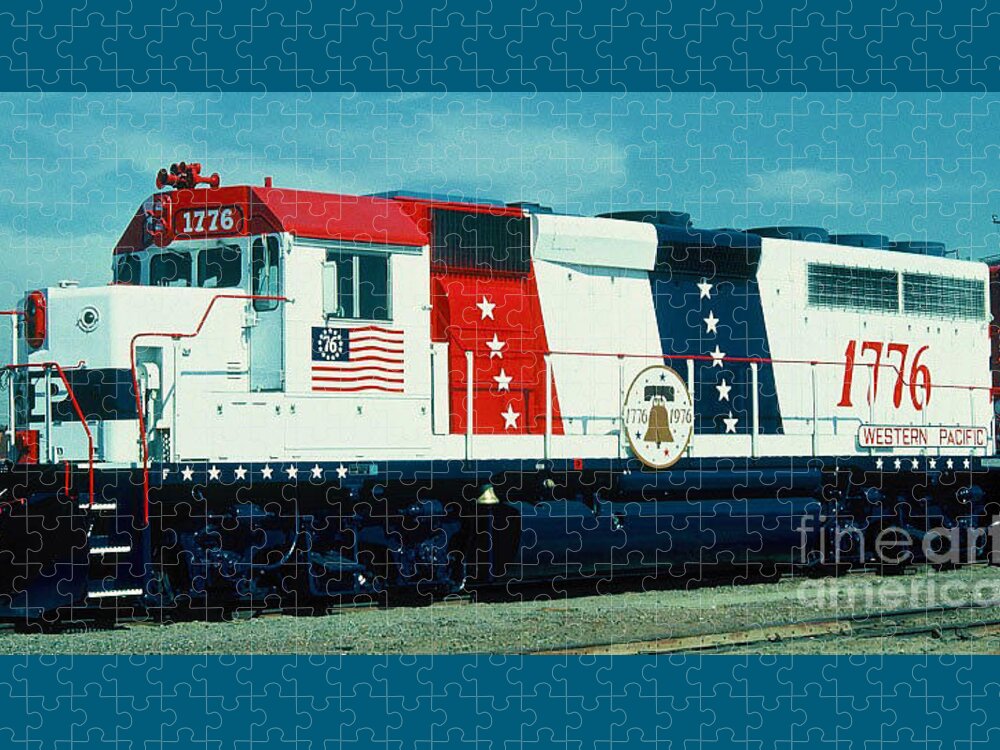 Train Jigsaw Puzzle featuring the photograph VINTAGE RAILROAD - Western Pacific Centennial Celebration by John and Sheri Cockrell