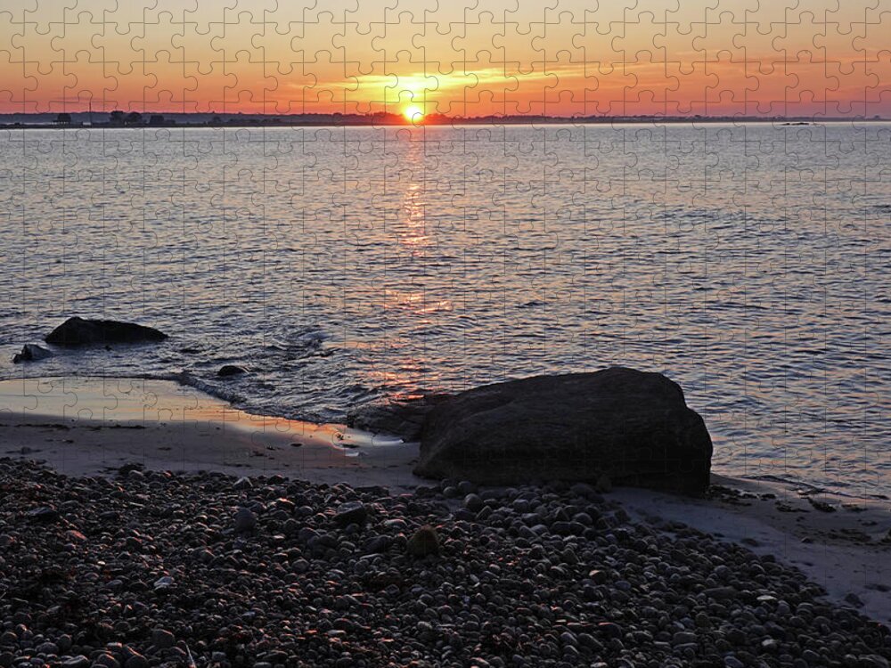 Westport Jigsaw Puzzle featuring the photograph Westport City Beach Sunrise Westport MA Golden Sunrise by Toby McGuire