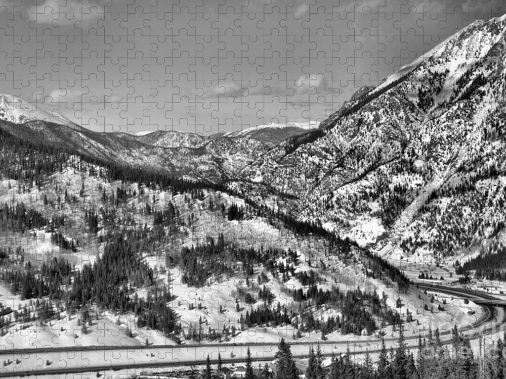 Copper Mountain Jigsaw Puzzle featuring the photograph Wheeler Junction Overlook Black And White by Adam Jewell