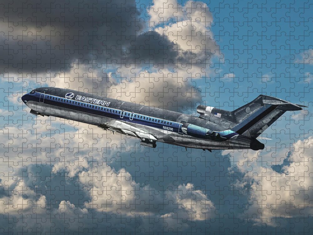 Eastern Airlines Jigsaw Puzzle featuring the photograph Wheels Up at Miami Eastern Boeing 727 by Erik Simonsen