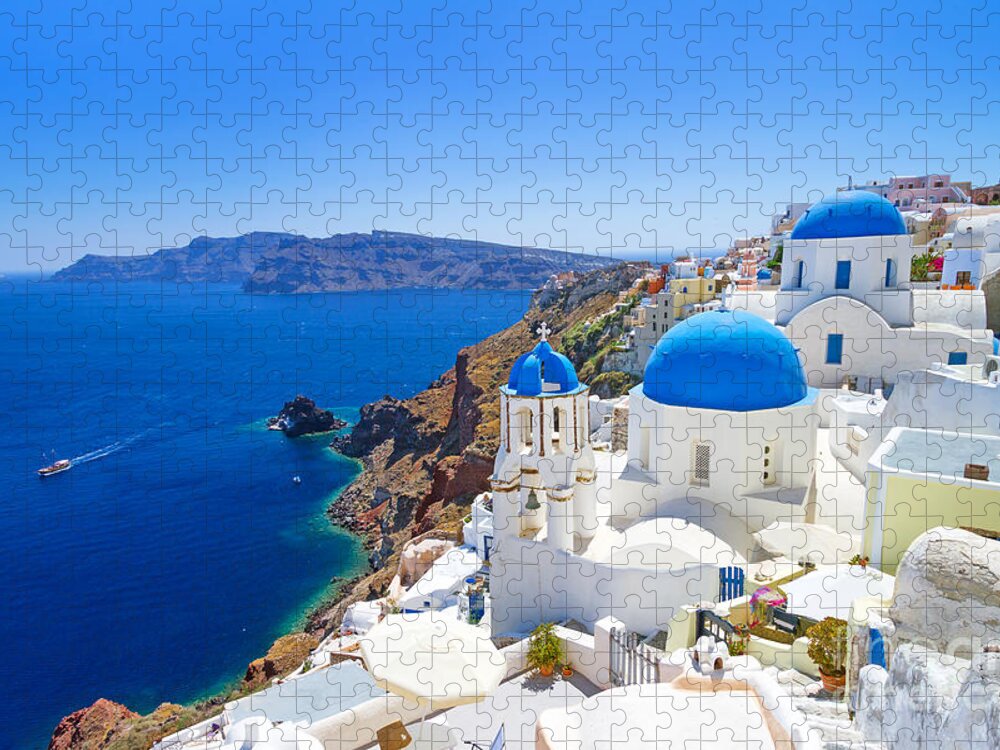 Beauty Jigsaw Puzzle featuring the photograph White Architecture Of Oia Village by Patryk Kosmider