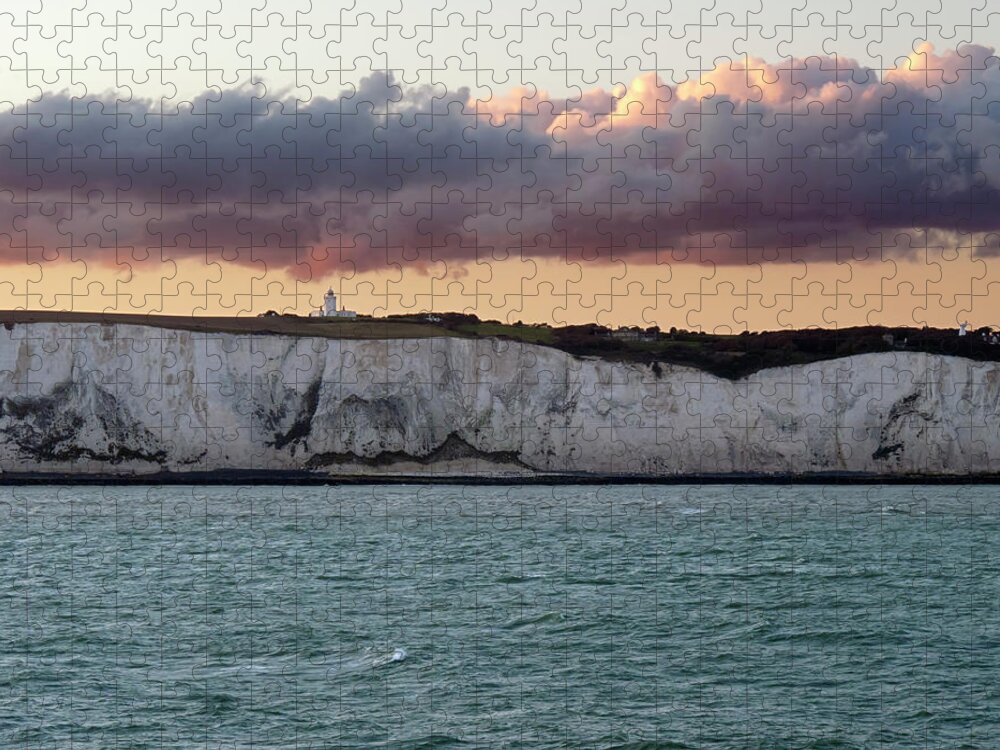 Scenics Jigsaw Puzzle featuring the photograph White Cliffs Of Dover In Kent England by Stockcam