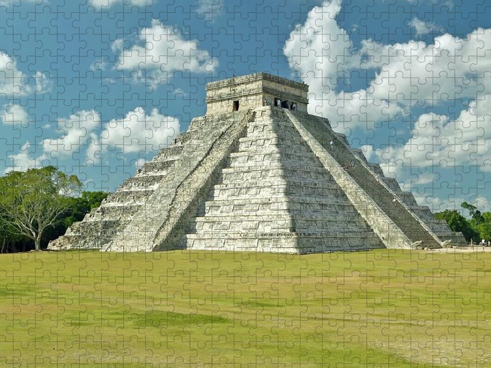Latin America Jigsaw Puzzle featuring the photograph White Puffy Clouds Over The Mayan by Visionsofamerica/joe Sohm