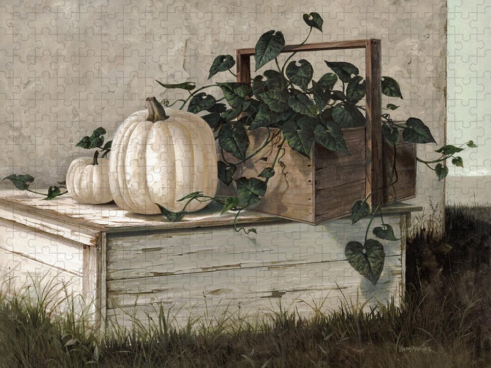Michael Humphries Jigsaw Puzzle featuring the painting White Pumpkins by Michael Humphries