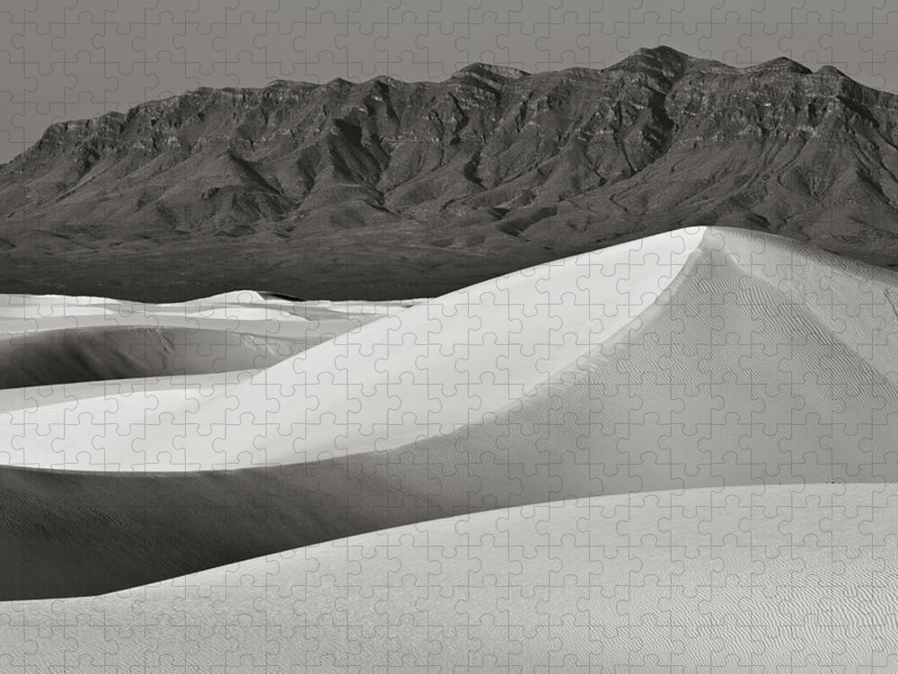 White Sands Jigsaw Puzzle featuring the photograph White Sands And San Andres Mountains by Robert Woodward