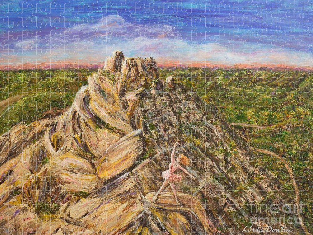 Medora Jigsaw Puzzle featuring the painting Wild and Free by Linda Donlin