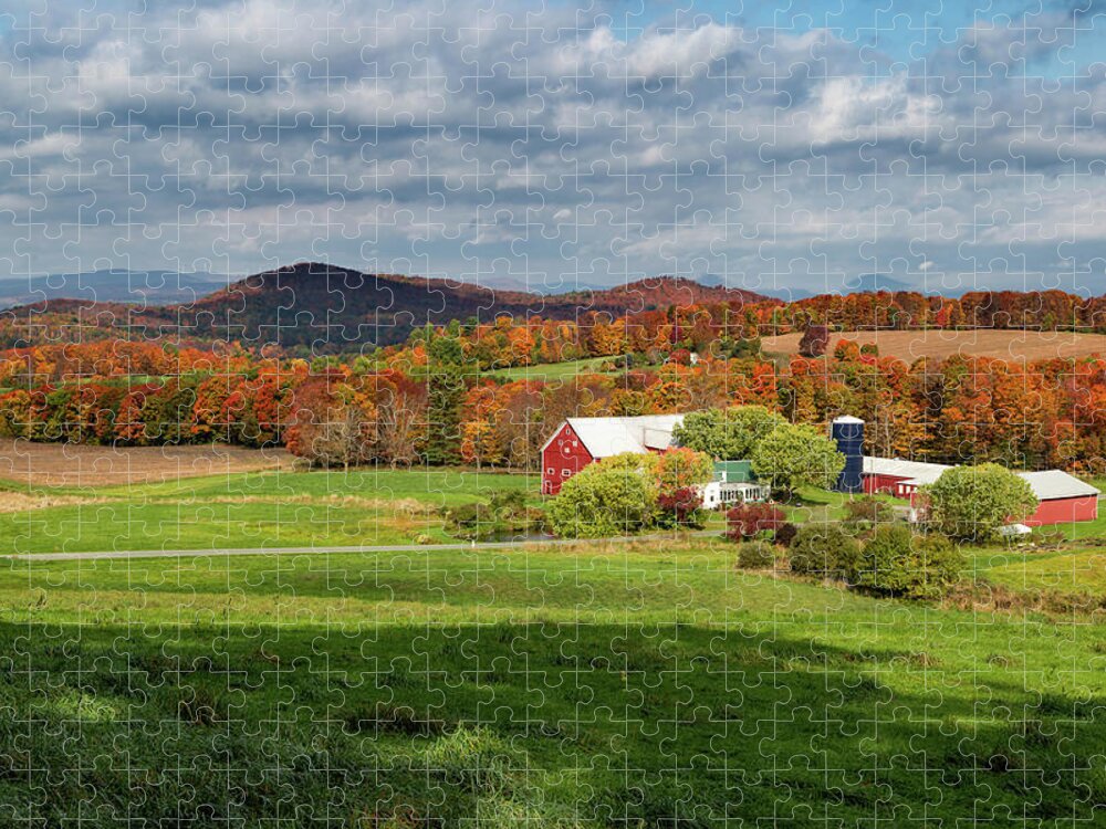 Vermont Jigsaw Puzzle featuring the photograph Willey Farm in Fall by Tim Kirchoff