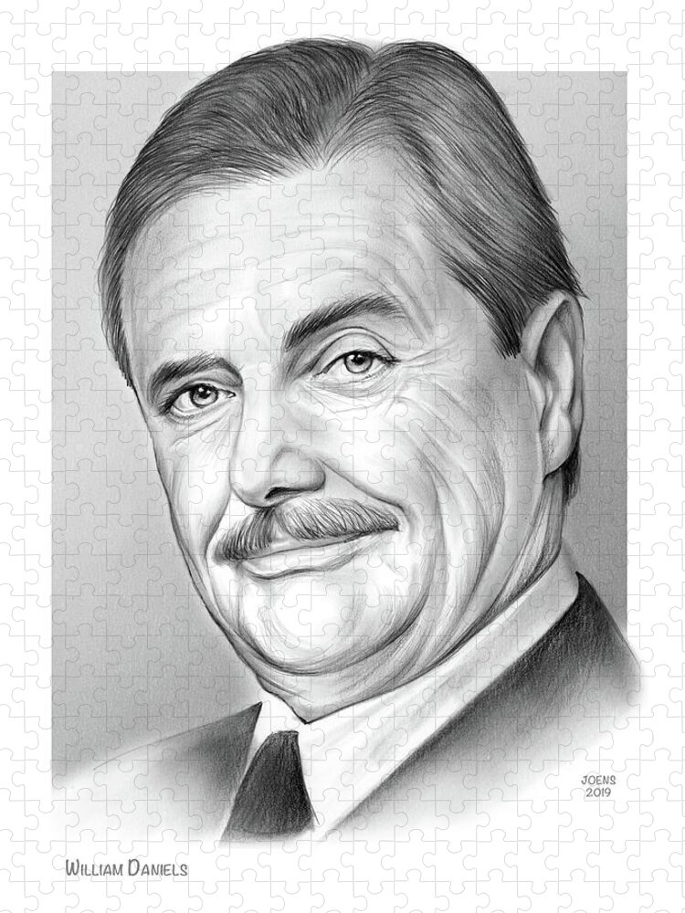 William Daniels Jigsaw Puzzle featuring the drawing William Daniels by Greg Joens