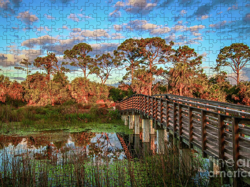 Boardwalk Jigsaw Puzzle featuring the photograph Winding Waters Boardwalk by Tom Claud