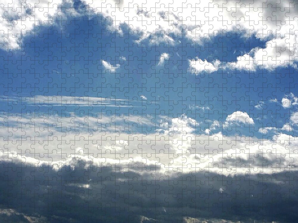 Windy Jigsaw Puzzle featuring the photograph Windy Day Sky by Melinda Firestone-White