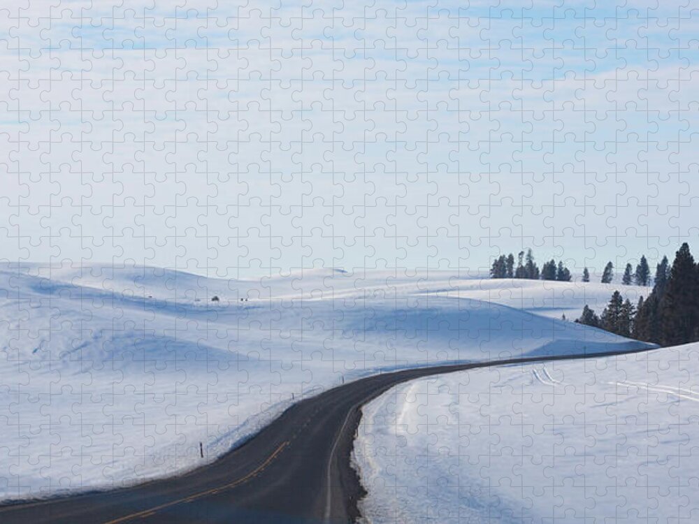 Winter Jigsaw Puzzle featuring the photograph Winter Country Road 2 by Tatiana Travelways