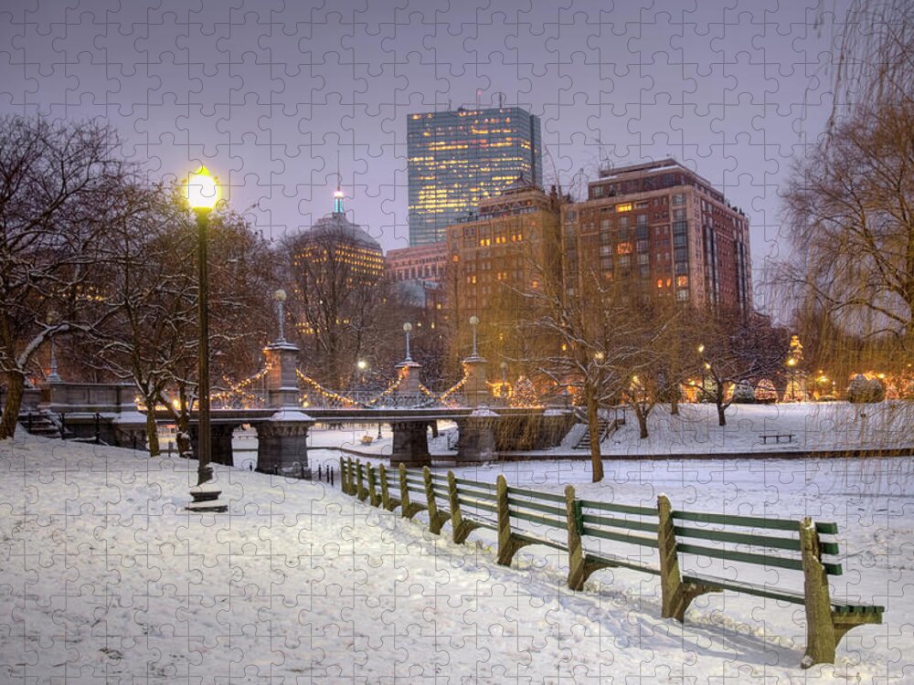 Downtown District Jigsaw Puzzle featuring the photograph Wintertime In Boston by Denistangneyjr