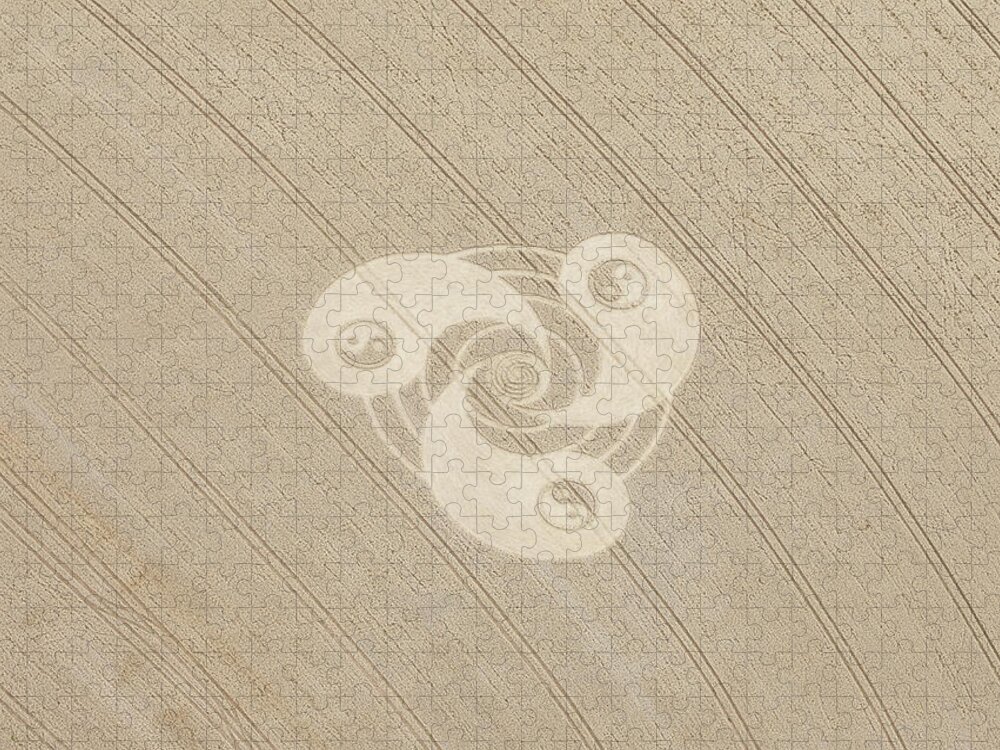Outdoors Jigsaw Puzzle featuring the photograph Yin Yang Symbol Crop Circle by Simon Marcus Taplin