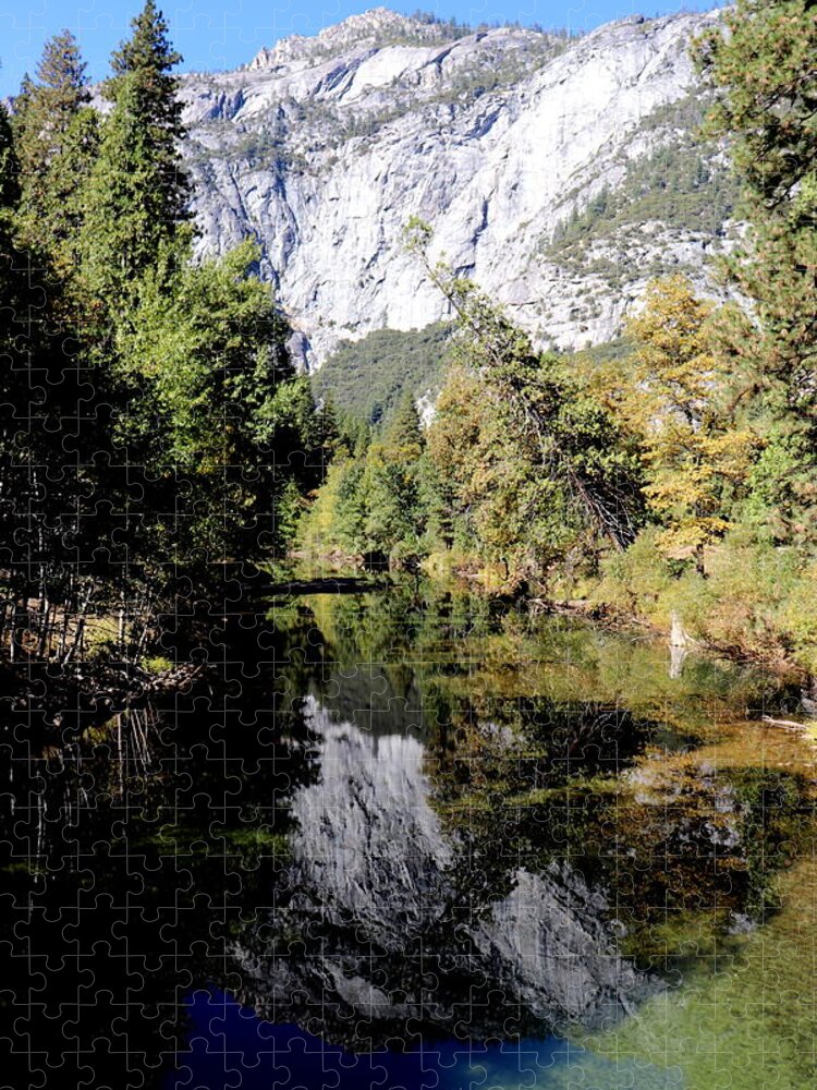 Merced River Jigsaw Puzzle featuring the photograph Yosemite Reflections Photograph by Kimberly Walker