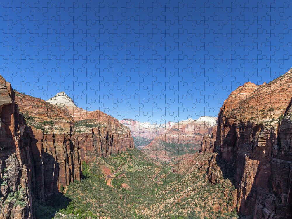 Tranquility Jigsaw Puzzle featuring the photograph Zion Nationalpark - Canyon Overlook by Philipp Arnold