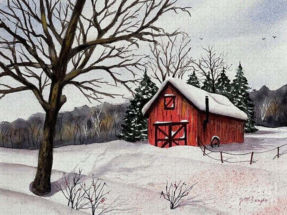 Barn Jigsaw Puzzle featuring the painting After the Storm #1 by Joseph Burger