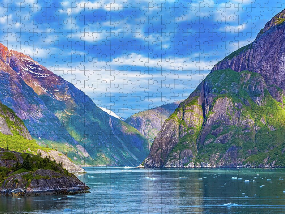 Alaska Jigsaw Puzzle featuring the digital art Alaska Inside Passage by SnapHappy Photos